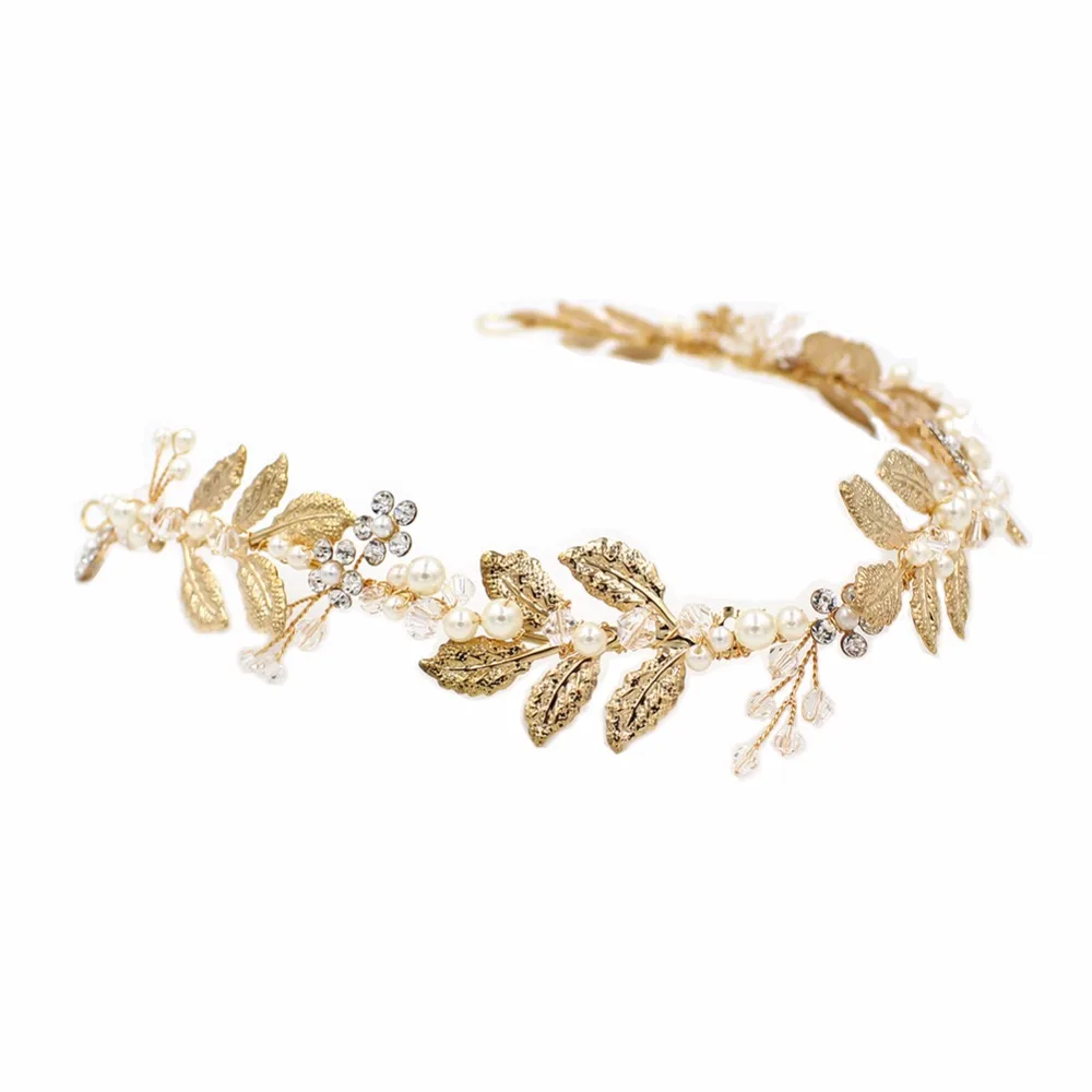 Women's Wedding Dress Accessories Fashion Hairbands Floral Handmade Hair Accessory Copper leaf Beaded Bridal Hair Band O345
Women's Wedding Dress Accessories Fashion Hairbands Floral Handmade Hair Accessory Copper leaf Beaded Bridal Hair Band O345