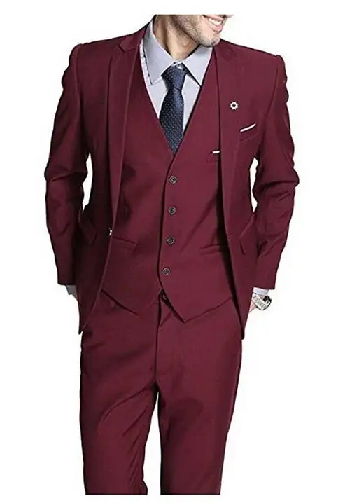 Men Suit Burgundy 3 Pieces 1 Button Groom Tuxedos Wedding Suit For Men Set Custom Made Suit For Evening (Jacket+Pants+Vest)
Men Suit Burgundy 3 Pieces 1 Button Groom Tuxedos Wedding Suit For Men Set Custom Made Suit For Evening (Jacket+Pants+Vest)