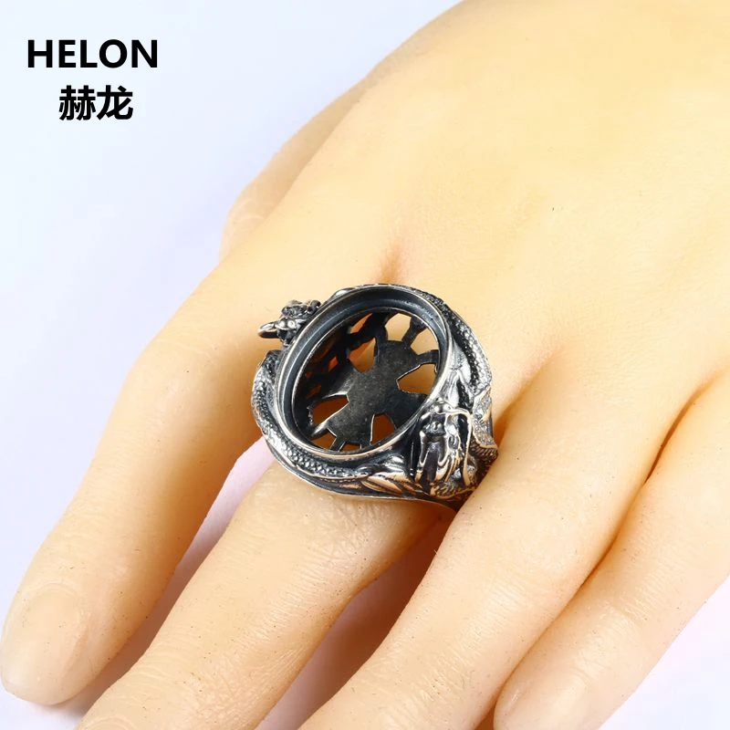 925 Sterling Silver Semi Mount Men Ring Engagement Wedding Party Oval Cabochon 16x21mm Art Deco Dragon Fine Jewelry Adjustable
925 Sterling Silver Semi Mount Men Ring Engagement Wedding Party Oval Cabochon 16x21mm Art Deco Dragon Fine Jewelry Adjustable