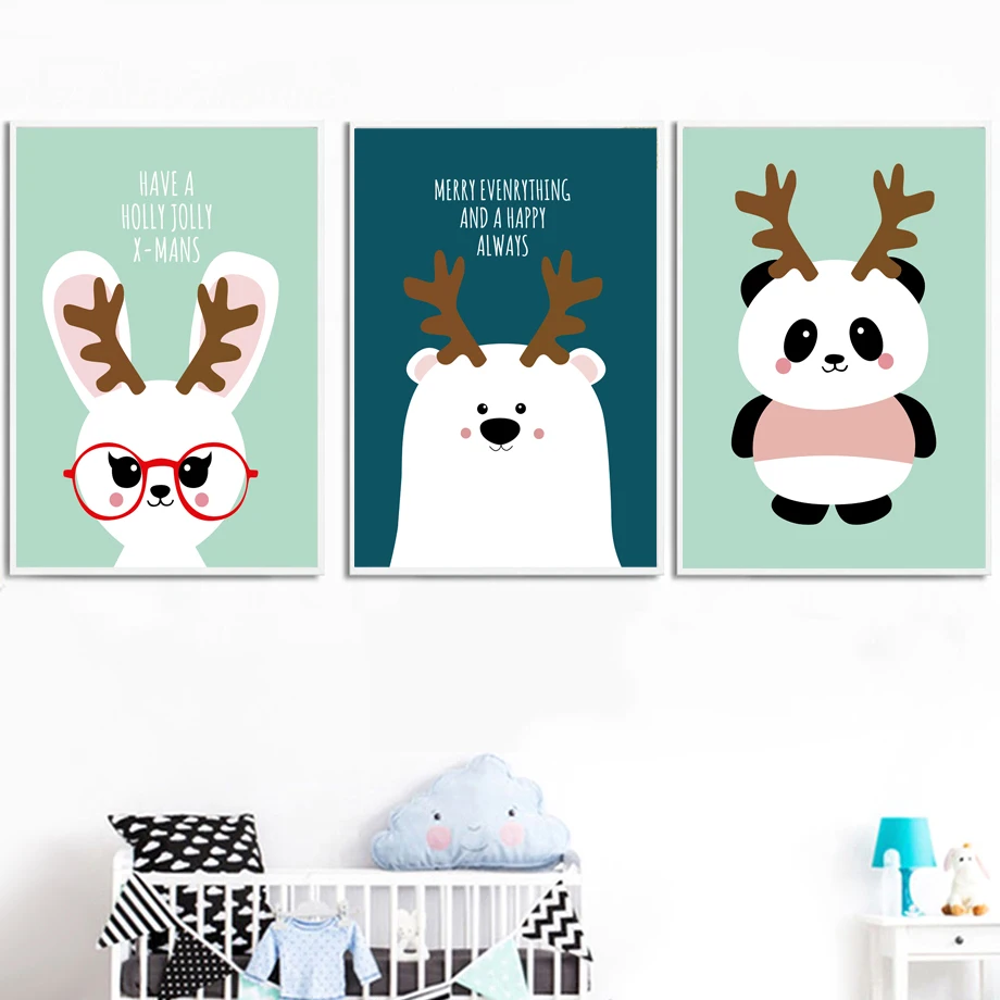 Panda Rabbit Bear Antlers Wall Art Posters And Prints Canvas Painting Nordic Poster Cartoon Wall Pictures Baby Kids Room Decor
Panda Rabbit Bear Antlers Wall Art Posters And Prints Canvas Painting Nordic Poster Cartoon Wall Pictures Baby Kids Room Decor