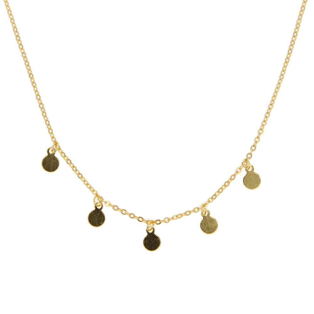 minimal geometric round dots charm necklace 925 sterling silver small disk simple design Gold color delicate collar
minimal geometric round dots charm necklace 925 sterling silver small disk simple design Gold color delicate collar