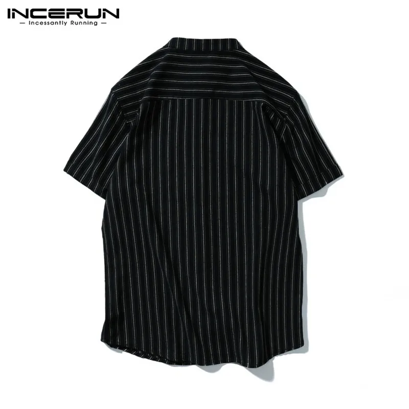 INCERUN 2021 Fashion Short Sleeve Men Striped Shirt Stand Collar Casual Tops Streetwear Social Business Shirts Camisa Masculina
INCERUN 2021 Fashion Short Sleeve Men Striped Shirt Stand Collar Casual Tops Streetwear Social Business Shirts Camisa Masculina