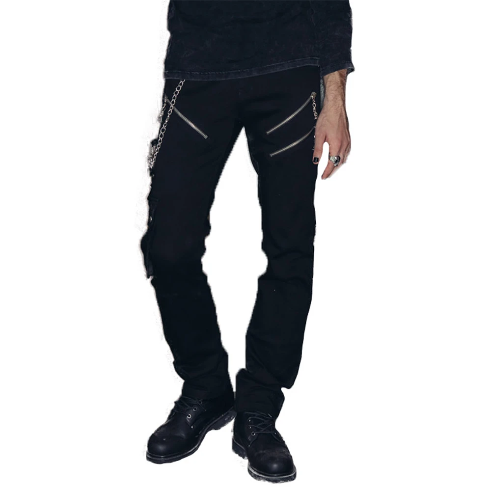 New Arrival Fashion Nail Zipper Gothic Punk Trousers Personality Men's Long Pants
New Arrival Fashion Nail Zipper Gothic Punk Trousers Personality Men's Long Pants