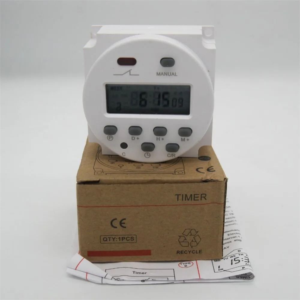 Таймер питания CN101A 220 В 12 24 переменного тока с ЖК дисплеем|time switch relay|timer time relaylcd timer