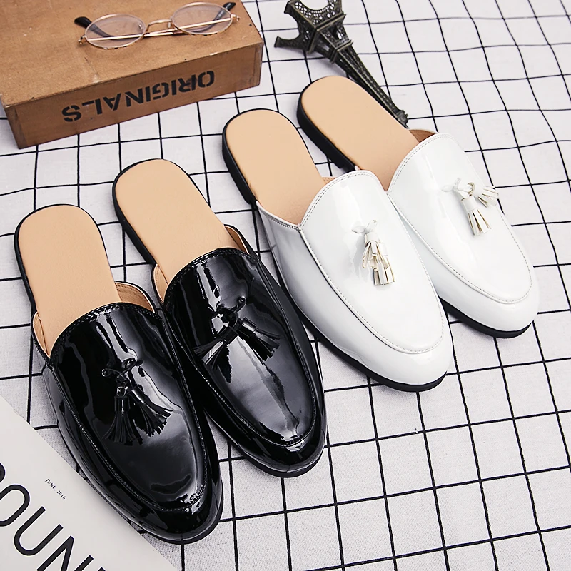 Men Big Size Half Slippers Slip On Outdoor Mens Patent Leather Casual Shoes Slides Man Driving Loafers
Men Big Size Half Slippers Slip On Outdoor Mens Patent Leather Casual Shoes Slides Man Driving Loafers