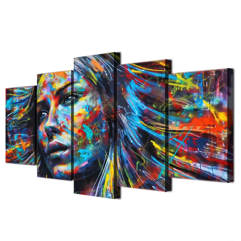 wall art canvas painting 5 piece HD print abstract colorful hair woman face posters and prints canvas art home decor ny-6129
wall art canvas painting 5 piece HD print abstract colorful hair woman face posters and prints canvas art home decor ny-6129