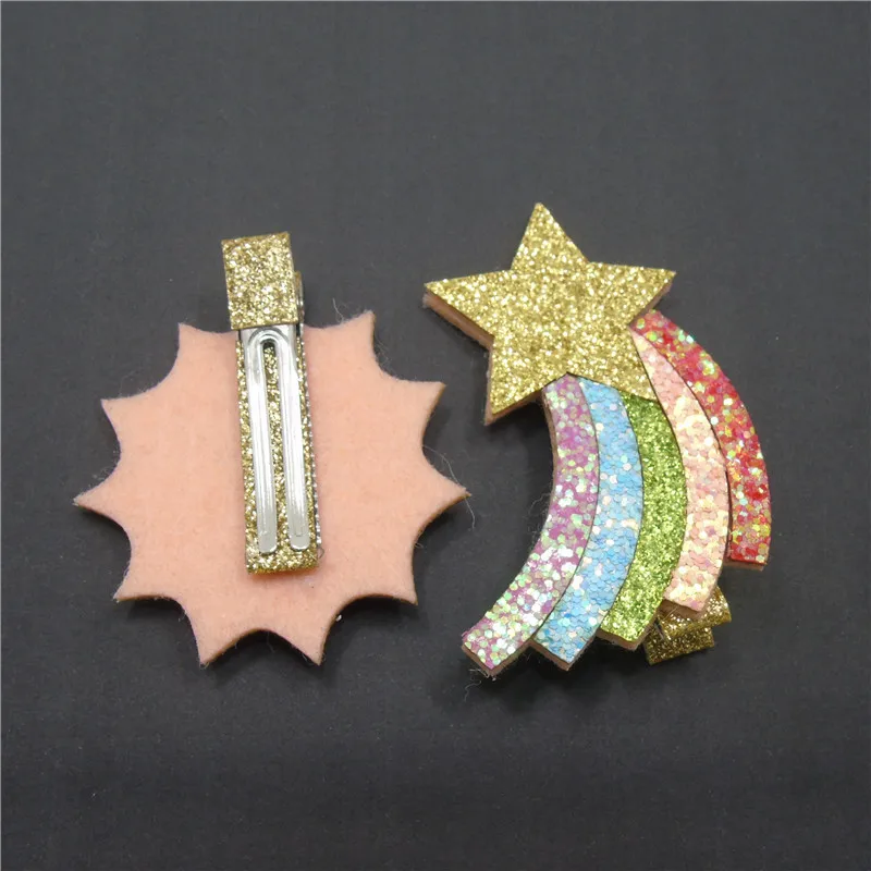 20 pcs/lot, Handmade Sun Moon Rainbow and Cloud Glitter Felt Hair Clips , Kids Hair Accessories You Pick the color
20 pcs/lot, Handmade Sun Moon Rainbow and Cloud Glitter Felt Hair Clips , Kids Hair Accessories You Pick the color