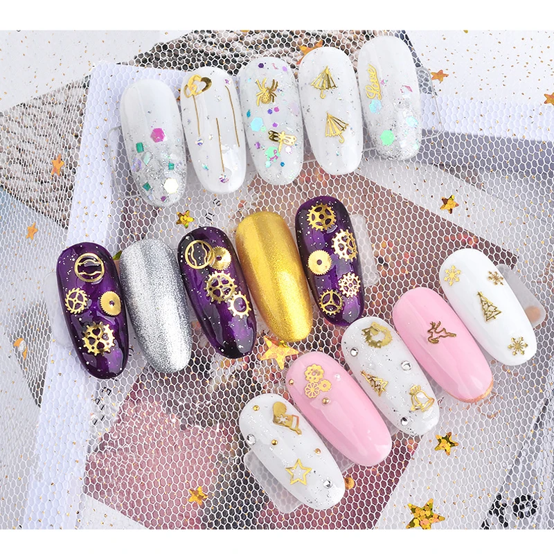 LEAMX 1box 3D Rhinestones Gold Hollow Sequins Nail Art Decorations Butterfly Heart Snow Christmas Flake Accessories Beauty
LEAMX 1box 3D Rhinestones Gold Hollow Sequins Nail Art Decorations Butterfly Heart Snow Christmas Flake Accessories Beauty