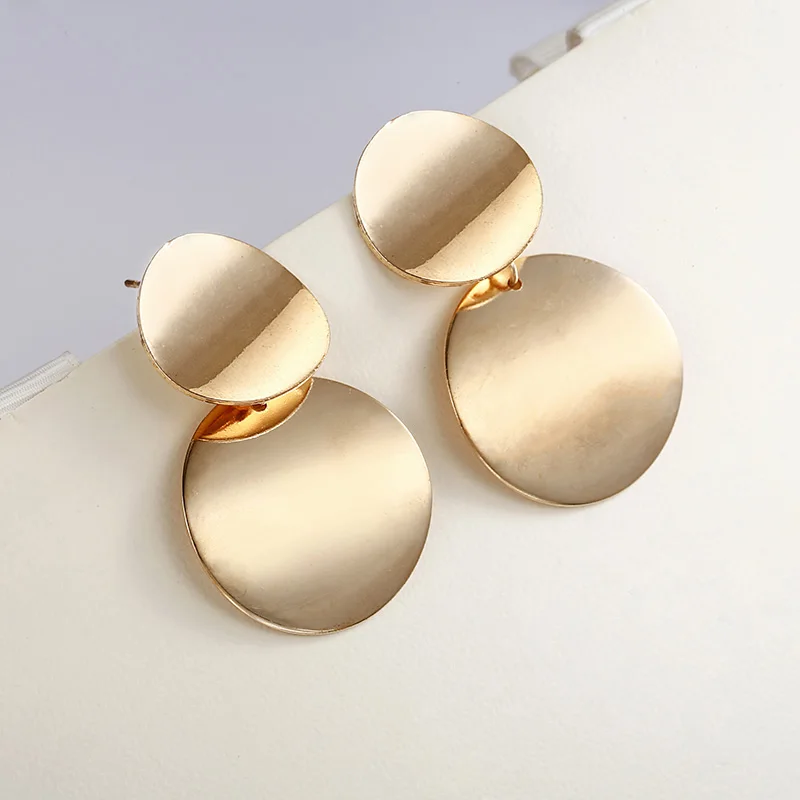 Trendy Fashion Drop Earrings Gold Silver Round Statement Earrings for Women Party Jewelry Korean Dangle Earrings 2019
Trendy Fashion Drop Earrings Gold Silver Round Statement Earrings for Women Party Jewelry Korean Dangle Earrings 2019
