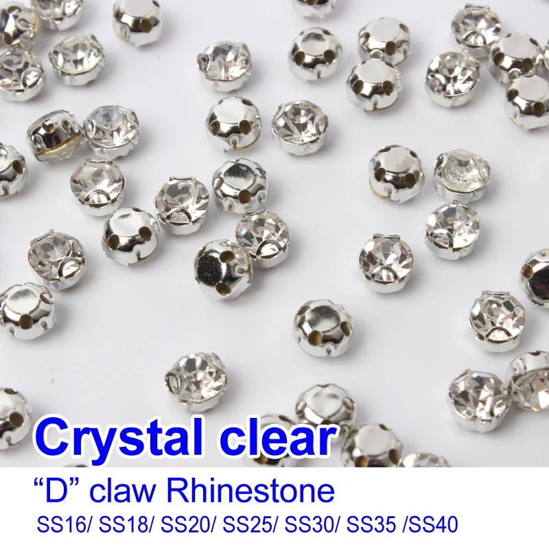 "D" Claw Rhinestones Crystal clear SS16 SS18 SS20 SS25 SS30 Sew on Silver claw use for DIY accessories free shipping
"D" Claw Rhinestones Crystal clear SS16 SS18 SS20 SS25 SS30 Sew on Silver claw use for DIY accessories free shipping