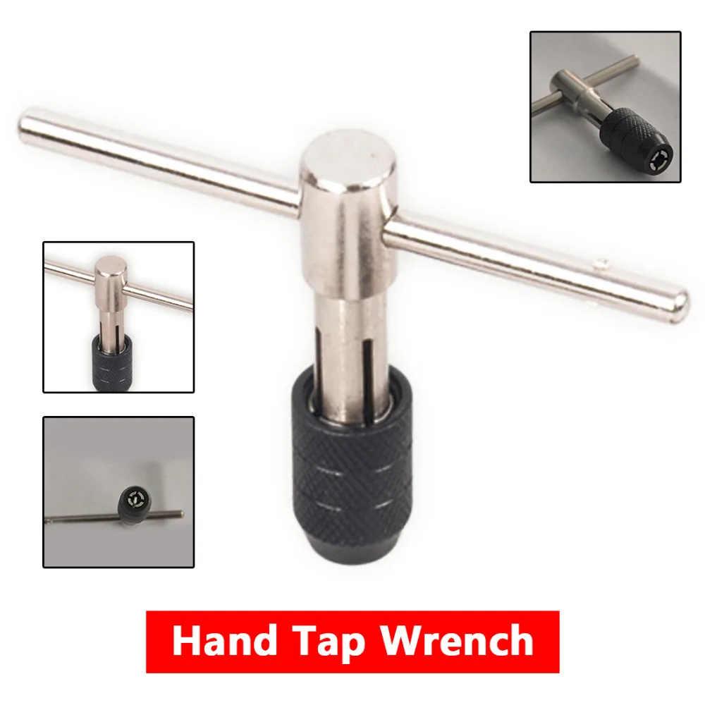 T Type Machine Hand Tap Wrench Screw Thread Taps Reamer M3-M6(1/8"-1/4") Screw Tap Holder Hand Tool
T Type Machine Hand Tap Wrench Screw Thread Taps Reamer M3-M6(1/8"-1/4") Screw Tap Holder Hand Tool