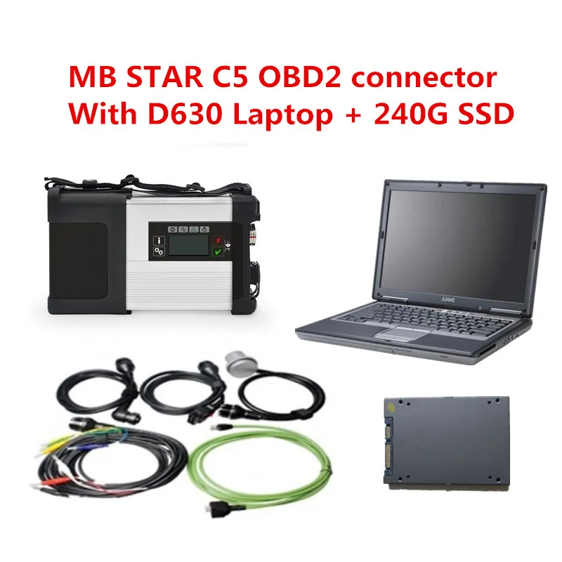 Для mercedes benz star diagnosis MB STAR C5 sd connect и б/у D630 ноутбук с 201907 программным обеспечением 240G