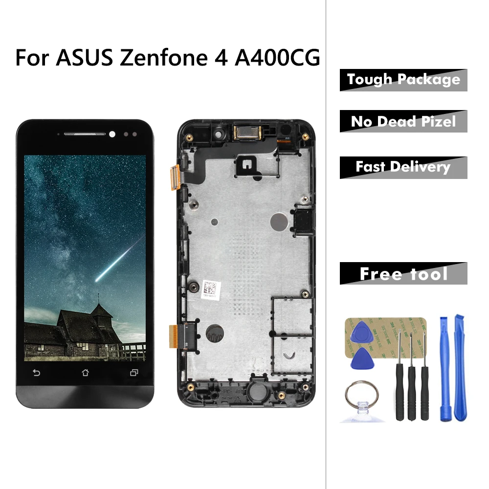 ЖК дисплей для Asus Zenfone 4 A400CG сенсорный экран дигитайзер сменная панель стекло в