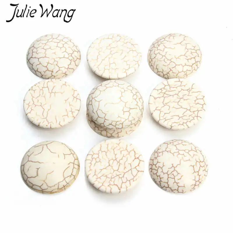 Julie Wang 10pcs 6/8/10/12/14mm White Stone Crack Pattern Cabochon For Necklace Earrings Bracelet Jewelry Making Accessory
Julie Wang 10pcs 6/8/10/12/14mm White Stone Crack Pattern Cabochon For Necklace Earrings Bracelet Jewelry Making Accessory