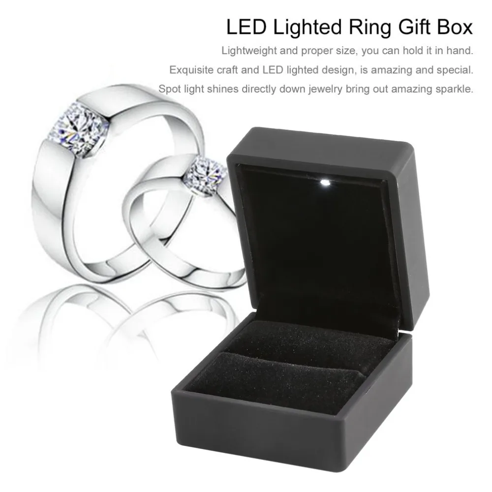 LED Lighted Earring Ring Gift Box Wedding Engagement Ring Jewelry Display Packaging Organizer Storage Black/Blue
LED Lighted Earring Ring Gift Box Wedding Engagement Ring Jewelry Display Packaging Organizer Storage Black/Blue