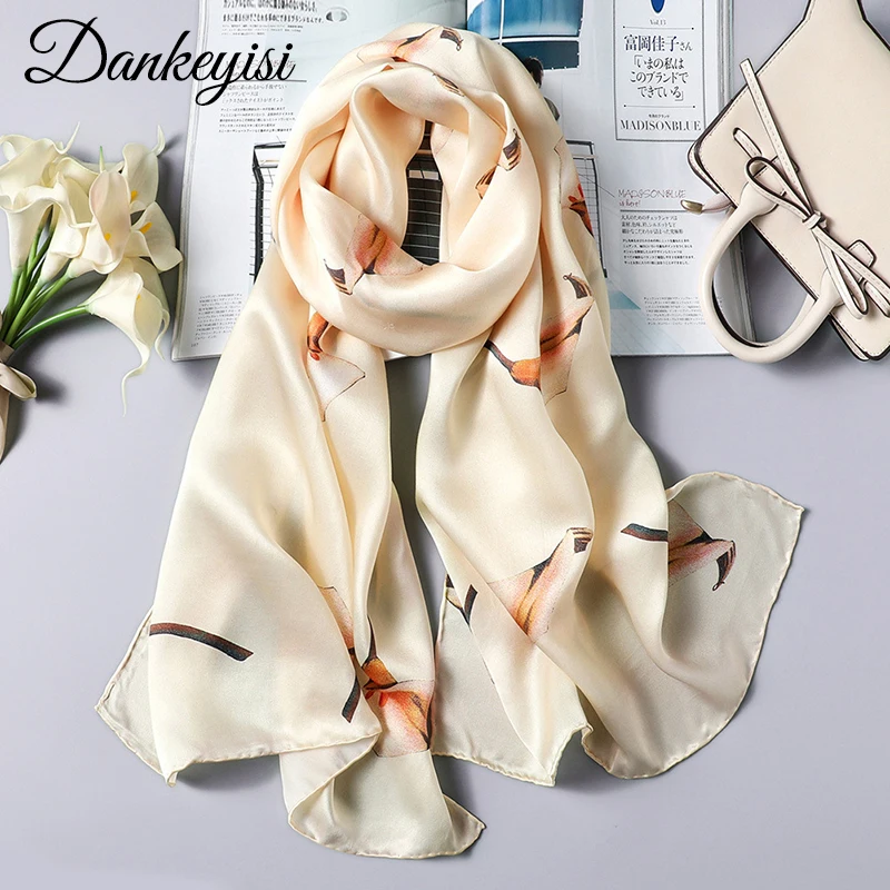 DANKEYISI женский длинный шелковый шарф, Женская шаль, высококачественные шарфы из 100% чистого шелка, Женские платки, хиджаб, шарфы
DANKEYISI женский длинный шелковый шарф, Женская шаль, высококачественные шарфы из 100% чистого шелка, Женские платки, хиджаб, шарфы