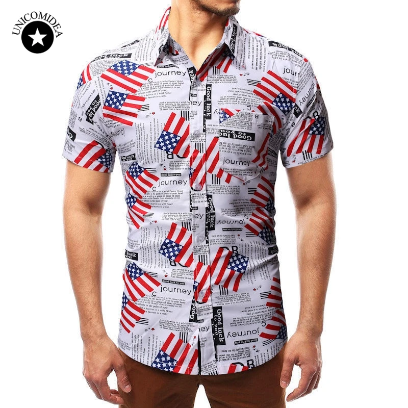 New USA Flag Letter Print Men Shirt Summer Beach Hawaiian Shirts Casual Short Sleeve Hawaii Shirt Homme Camisa Masculina
New USA Flag Letter Print Men Shirt Summer Beach Hawaiian Shirts Casual Short Sleeve Hawaii Shirt Homme Camisa Masculina