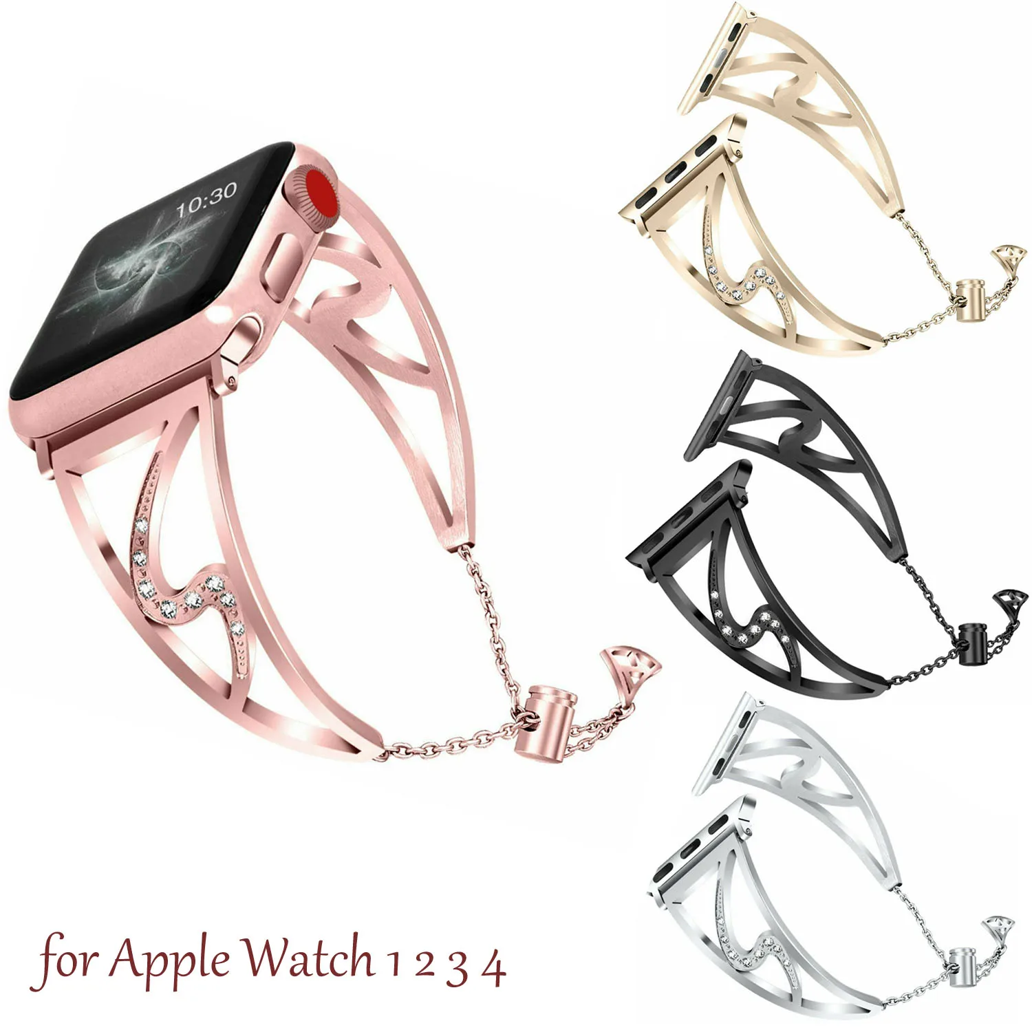 S бриллиантовый браслет для наручных часов Apple Watch Series 4 версия 1 2 3 ремешок 38/40 мм/42