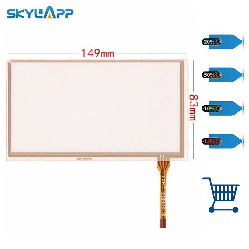 New 6.1''inch 149*83mm 4 wire Resistive TouchScreen Panels for 149mm*83mm GPS Touch screen digitizer panel replacement
New 6.1''inch 149*83mm 4 wire Resistive TouchScreen Panels for 149mm*83mm GPS Touch screen digitizer panel replacement