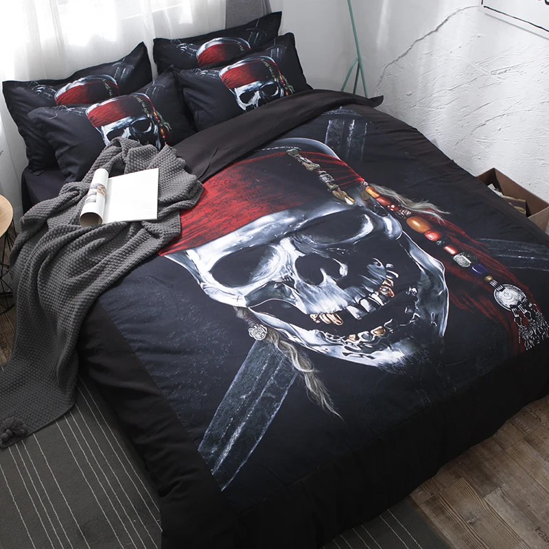 3pcs/4pcs 3d black pirate skull bedding set twin/full/queen size duvet cover free shipping via UPS
3pcs/4pcs 3d black pirate skull bedding set twin/full/queen size duvet cover free shipping via UPS