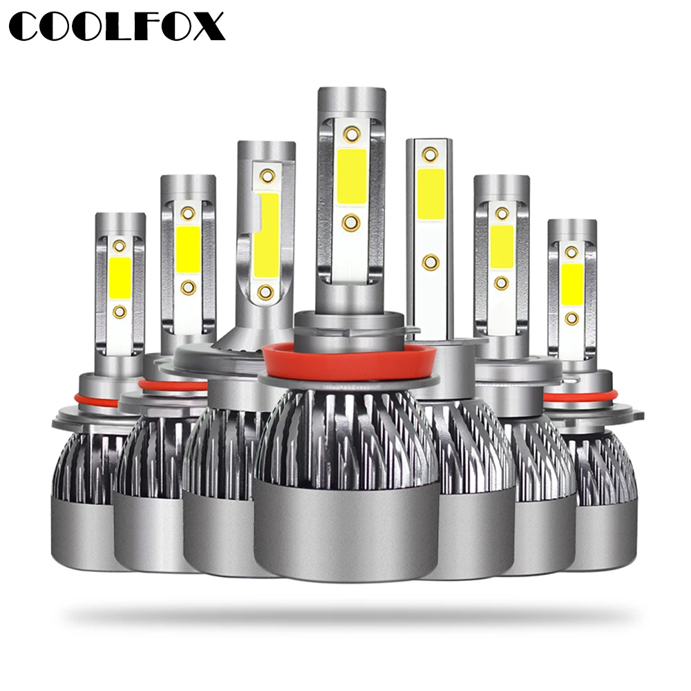 COOLFOX автомобиля лампа для авто светодио дный фар H4 H11 9012 9006 9005 HB4 H1 H7 лампы мотоцикл