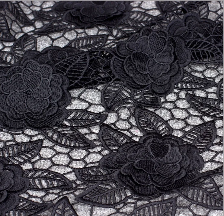 5yards black Laser 3D embroidery lace Polyester flower embroidery lace fabric Wedding dress lace fabric
5yards black Laser 3D embroidery lace Polyester flower embroidery lace fabric Wedding dress lace fabric
