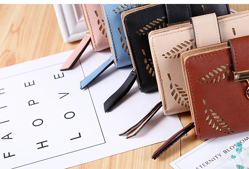 BONAMIE Brand Luxury Women Wallet Hollow Leaves Small Wallet Cute Leaf Purse Female Short Coin Card Holder Ladies Clutch
BONAMIE Brand Luxury Women Wallet Hollow Leaves Small Wallet Cute Leaf Purse Female Short Coin Card Holder Ladies Clutch