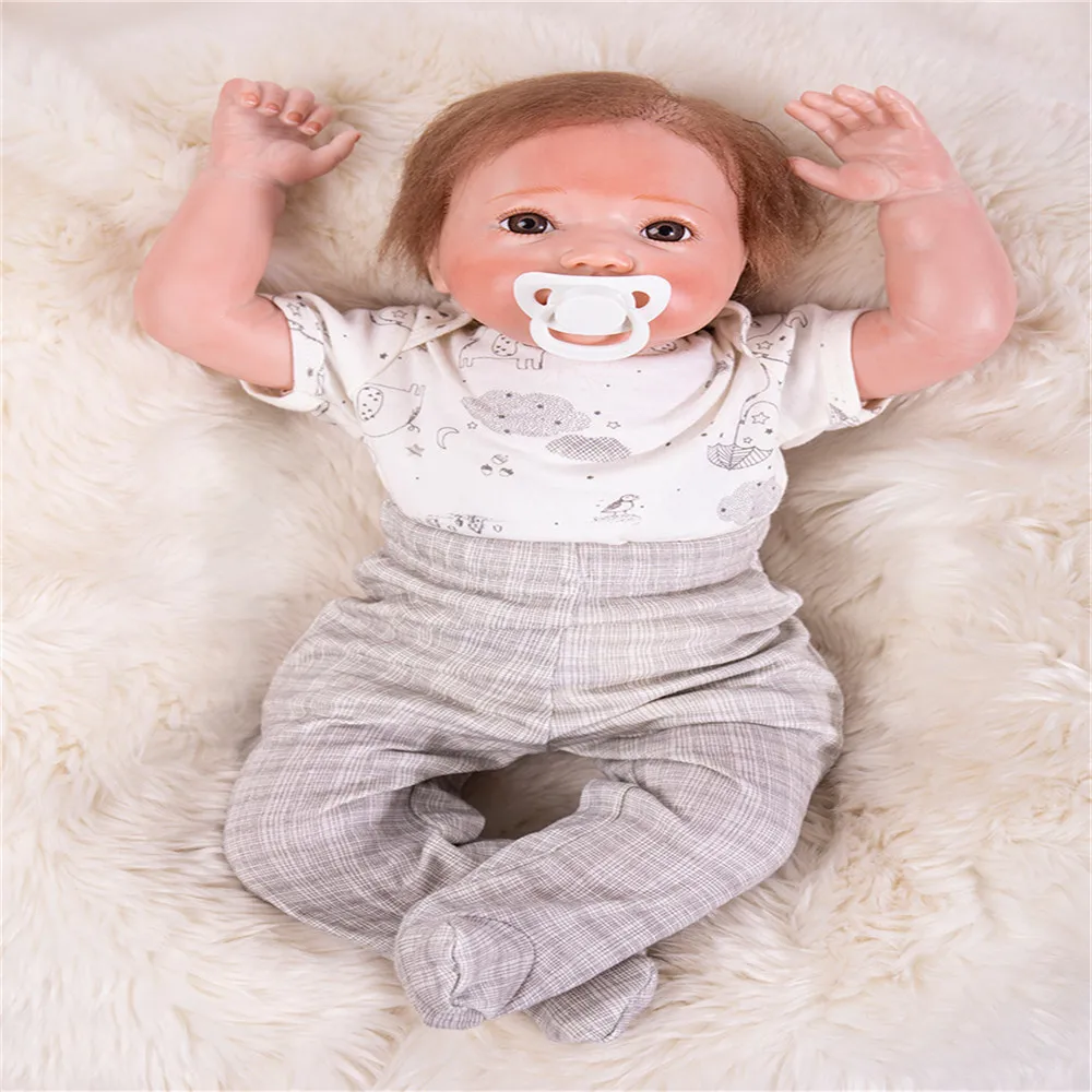 SanyDoll 20 дюймов 51 см силиконовые куклы для новорожденных модная одежда праздничные