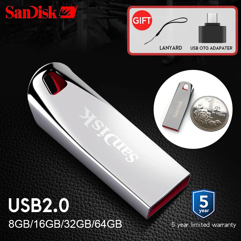 

Sandisk CZ71 USB Flash Drive 32GB 16GB 8GB 64GB mini pen drives 2.0 pendrives 64gb Support Official Verify