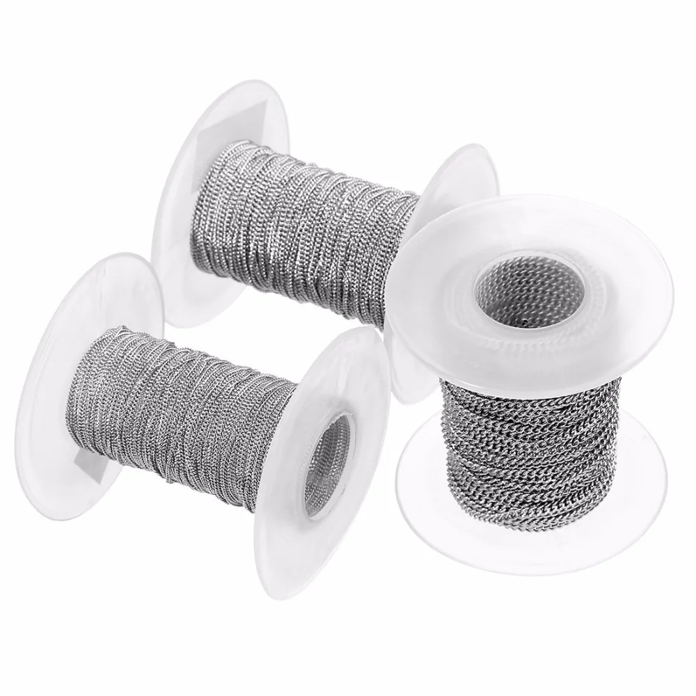 10yards/rolls 1/1.5/2/2.5/3mm Stainless Steel Necklace Chains Bulk Fit Bracelets Findings Metal Link Chain For Jewelry Making
10yards/rolls 1/1.5/2/2.5/3mm Stainless Steel Necklace Chains Bulk Fit Bracelets Findings Metal Link Chain For Jewelry Making