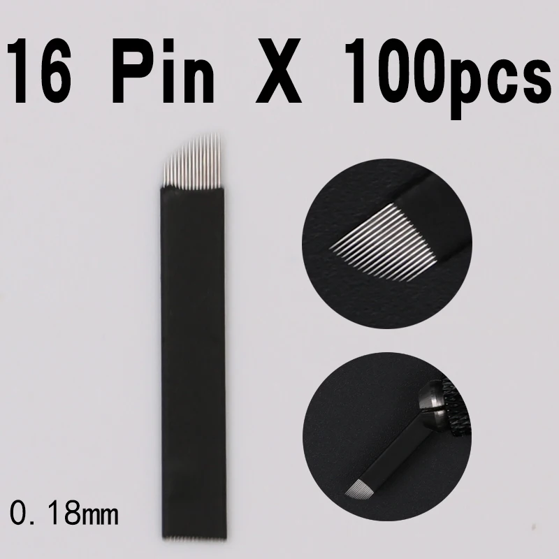 100 PCS 16 Needle Eyebrow Tattoo Blades For 3D Embroidery Manual Microblading Pen Permanent Makeup
100 PCS 16 Needle Eyebrow Tattoo Blades For 3D Embroidery Manual Microblading Pen Permanent Makeup