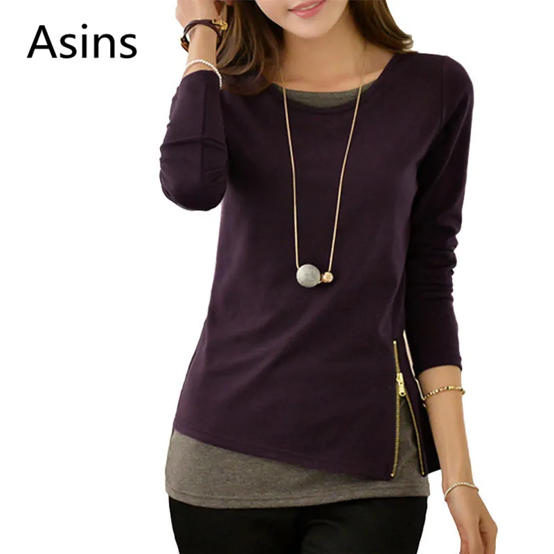 Asins plus size T-shirt women 2019 summer new hot casual fashion round neck solid color long sleeve fake two pieces tops T-shirt
Asins plus size T-shirt women 2019 summer new hot casual fashion round neck solid color long sleeve fake two pieces tops T-shirt