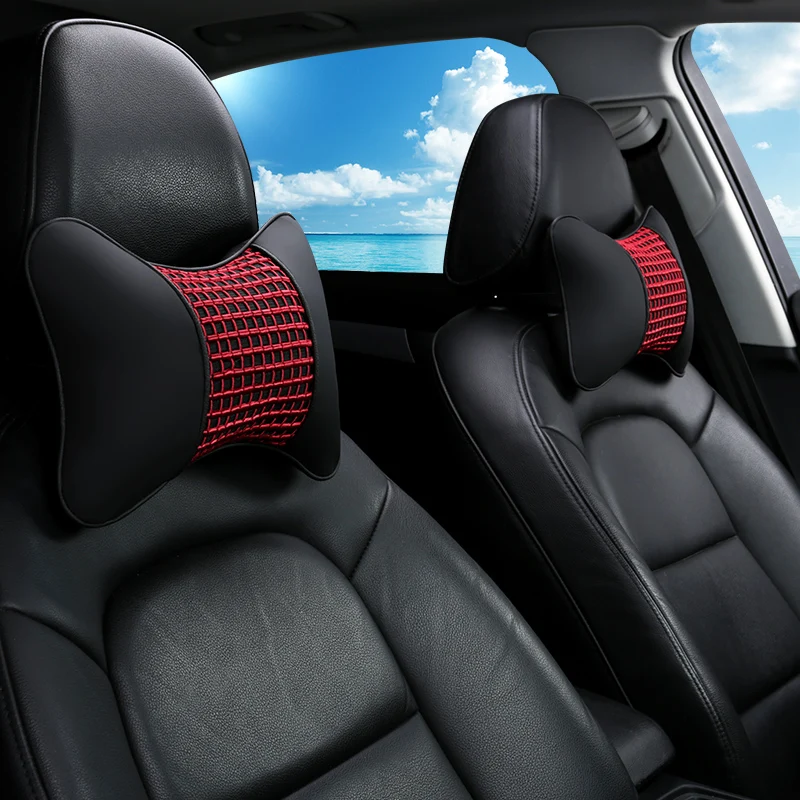 KKYSYELVA Leather Car Neck Pillow Comfort Breathable Auto headrest Pillows Seat Cushion Support Interior Accessories Black
KKYSYELVA Leather Car Neck Pillow Comfort Breathable Auto headrest Pillows Seat Cushion Support Interior Accessories Black