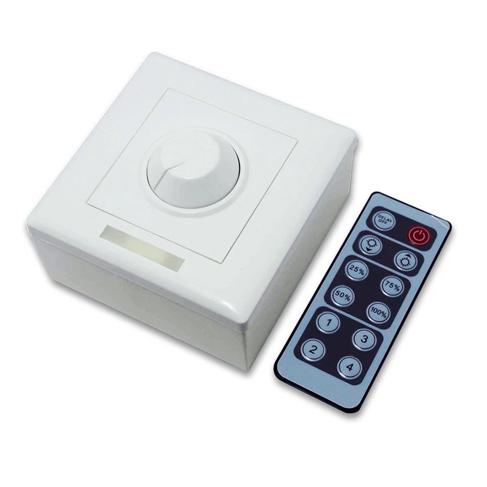 IR LED Dimmer DC12-24V 8A Brightness Adjustable with 12 Keys Wireless Remote Control Wall Switch for Single Color Strip Lamp JQ
IR LED Dimmer DC12-24V 8A Brightness Adjustable with 12 Keys Wireless Remote Control Wall Switch for Single Color Strip Lamp JQ