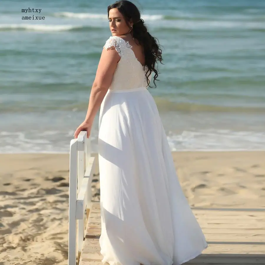 New Arrival Plus Size Wedding Dresses 2020 Deep V-neck Lace Applique Chiffon Beach Bridal Gowns Robe De Mariage Zipper Back
New Arrival Plus Size Wedding Dresses 2020 Deep V-neck Lace Applique Chiffon Beach Bridal Gowns Robe De Mariage Zipper Back