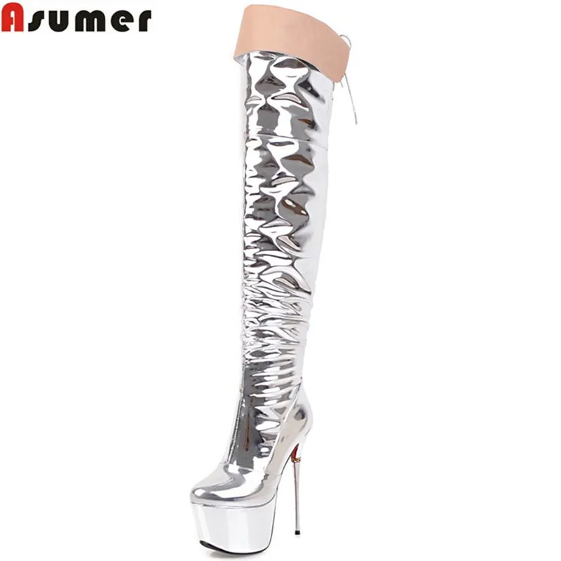 ASUMER 2021 fashion new women boots platform sexy super high thin heel over the knee boots zipper cross tied ladies prom boots
ASUMER 2021 fashion new women boots platform sexy super high thin heel over the knee boots zipper cross tied ladies prom boots