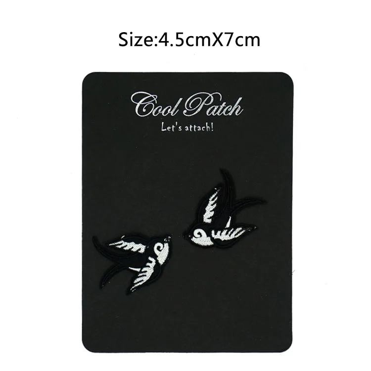 MC Байкерская нашивка на жилет черно белые ласточкины пара Kitch Tattoo Chic Ретро эмо