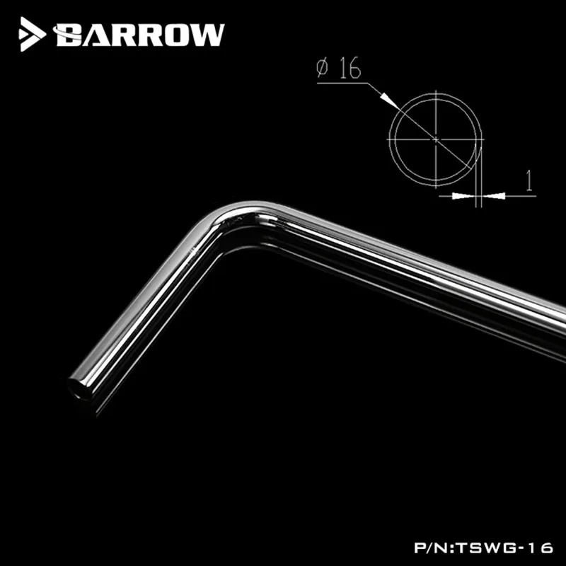 Оригинальная металлическая труба Barrow ручная работа изгиб на 90 градусов для G1/4