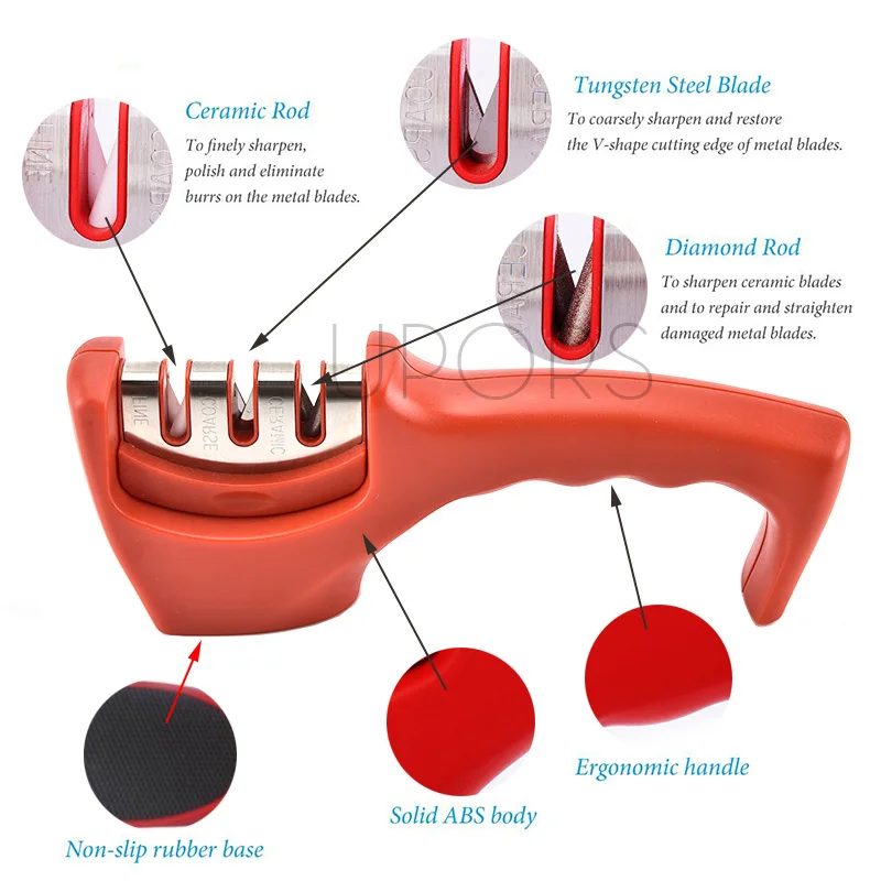 Профессиональная точилка для ножей UPORS Керамическая Вольфрамовая сталь алмазная
