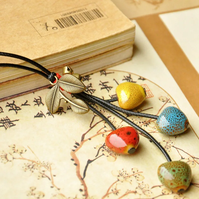 Ceramic Heart Necklaces Leaf Pendants Choker Long Tassel Sweater Chain Beads Charm Bronze Bell Leather Rope Women Jewelry
Ceramic Heart Necklaces Leaf Pendants Choker Long Tassel Sweater Chain Beads Charm Bronze Bell Leather Rope Women Jewelry