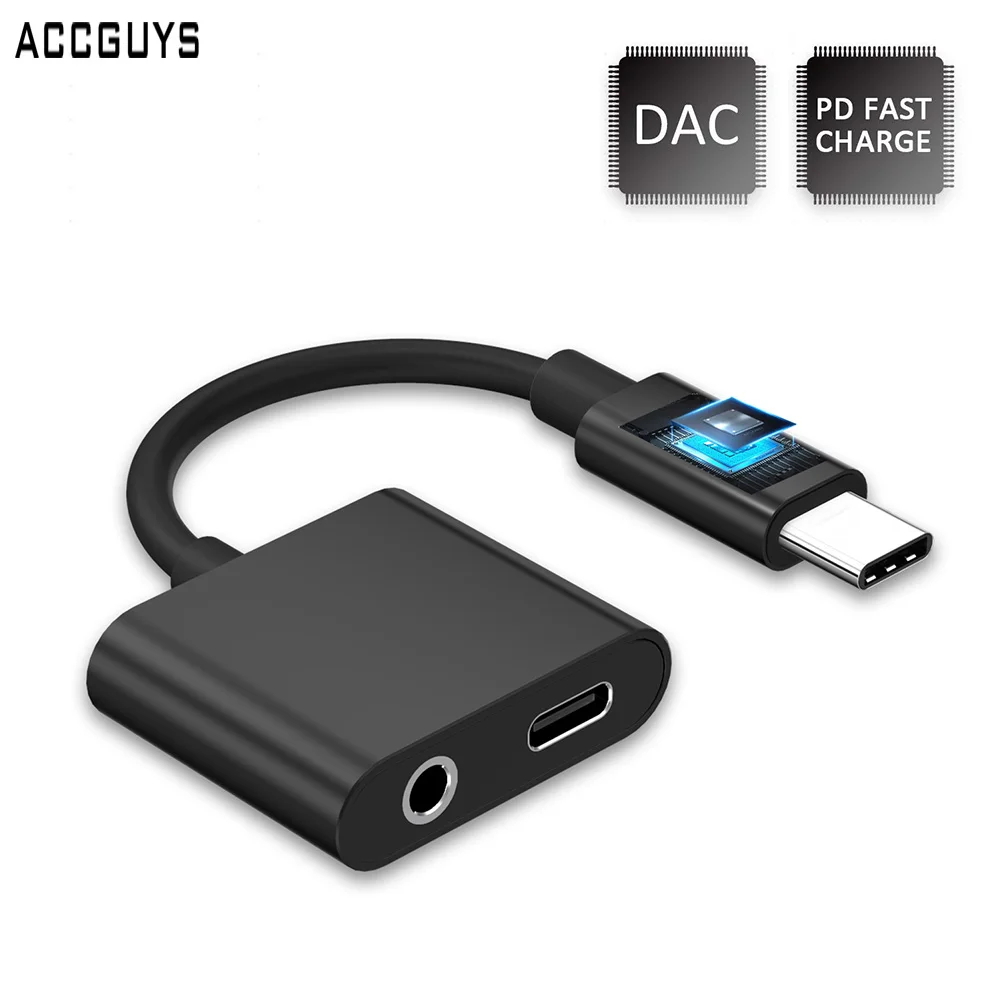 ACCGUYS 2 в 1 USB Type C до 3 5 мм разъем для наушников адаптер Huawei P20 Pro Aux аудио зарядное