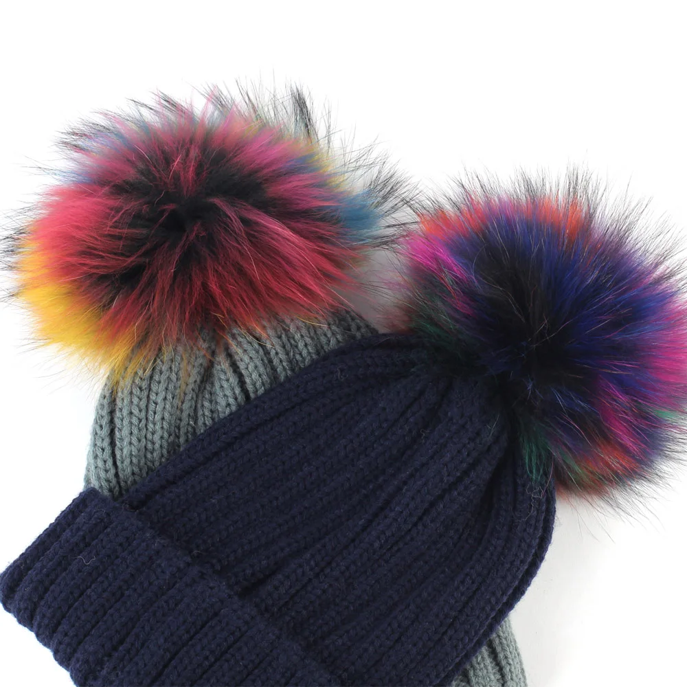 Geebro 1 Pcs 15 cm Rainbow Color Raccoon Fur Pompom Winter Women's Beanie with Fur Ball Pompom Hats Accessories Mixed Pompon
Geebro 1 Pcs 15 cm Rainbow Color Raccoon Fur Pompom Winter Women's Beanie with Fur Ball Pompom Hats Accessories Mixed Pompon