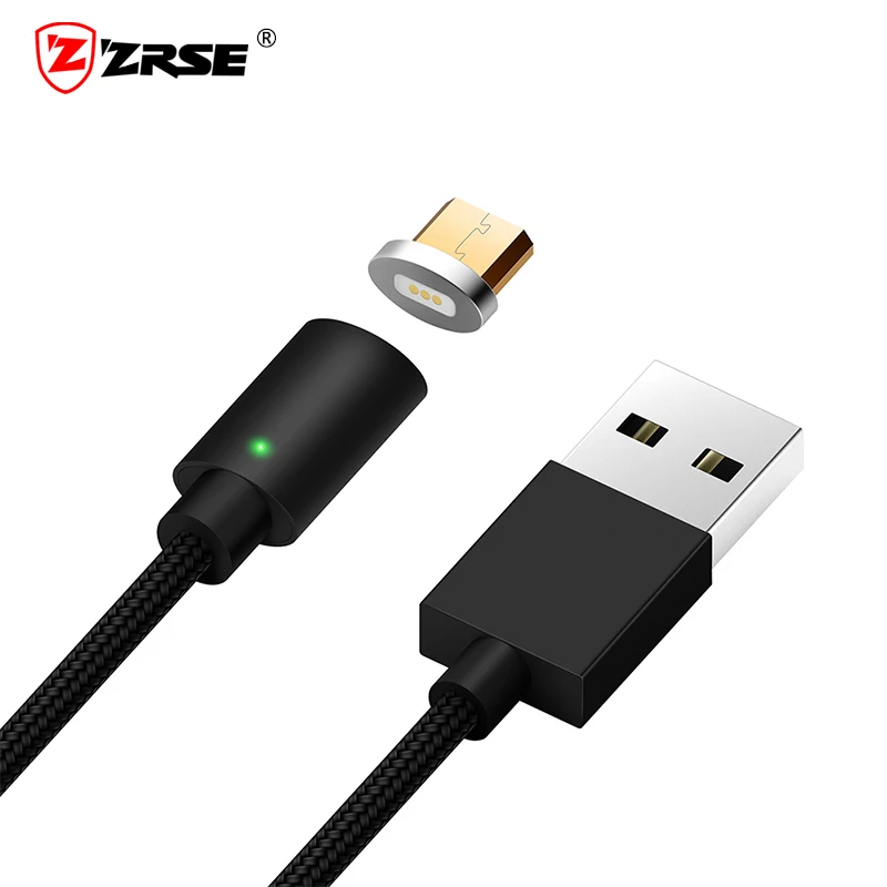 ZRSE Магнитный кабель Micro USB 2.5A адаптер для быстрой зарядки 1 м светодиодный