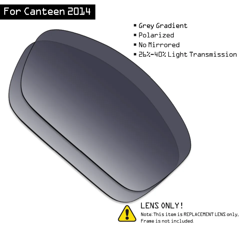 SmartVLT Polarized Sunglasses Replacement Lenses for Oakley Canteen 2014 - Grey Gradient Tint
SmartVLT Polarized Sunglasses Replacement Lenses for Oakley Canteen 2014 - Grey Gradient Tint