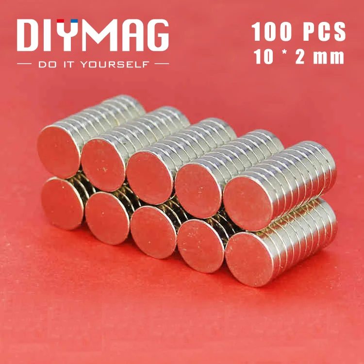 Diymag 100 шт. 10*2 мм супер мощный неодимовый постоянный диск холодильник DIY