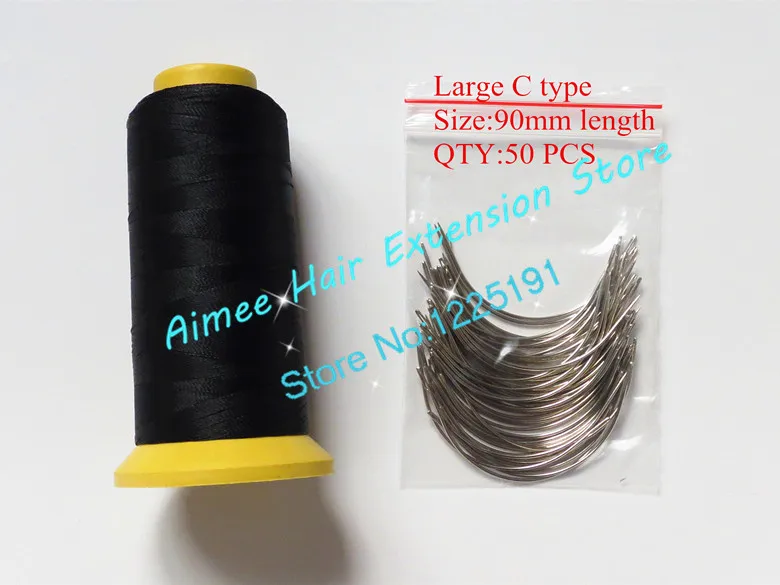 C weaving needles 90mm long Shape needles 50pcs&1 Black Nylon high strength Polyester thread for hair weft 3types as gift
C weaving needles 90mm long Shape needles 50pcs&1 Black Nylon high strength Polyester thread for hair weft 3types as gift