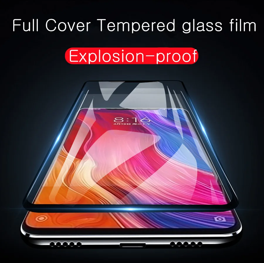 Full Cover Tempered Glass For Xiaomi mi 8 Lite 8SE A2 lite 6X screen protector Protective film 9 9SE | Мобильные телефоны и