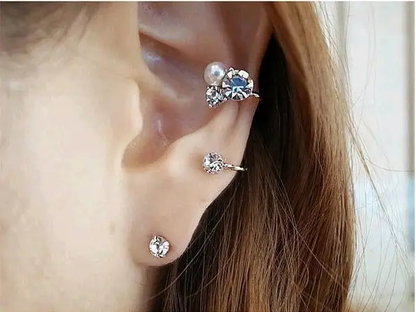1 Crystal Simulated Pearl Ear Cuff 1 Stud Crystal Earring per Set Fashion Clip Earrings Women piercing Jewelry Ear Wrap
1 Crystal Simulated Pearl Ear Cuff 1 Stud Crystal Earring per Set Fashion Clip Earrings Women piercing Jewelry Ear Wrap