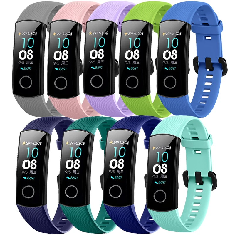 Ремешок силиконовый для смарт часов Huawei Honor Band 5 цветной спортивный браслет band 4