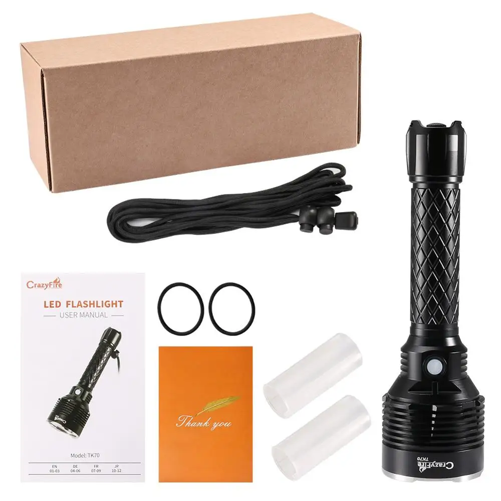 CrazyFire Super Bright Tactical Flashlight with 5500 Lumen Powerful Handheld Light IPX6 Water-Resistant Torch Light 6 Modes
CrazyFire Super Bright Tactical Flashlight with 5500 Lumen Powerful Handheld Light IPX6 Water-Resistant Torch Light 6 Modes